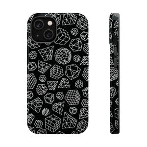 MagSafe Rubik's Cube iPhone Case - Black and White Line Art Tough Phone Case