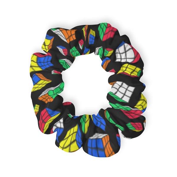 Rubik's Cube Scrunchie - Hair Tie, Hair Accessories, Ponytail Scrunchie