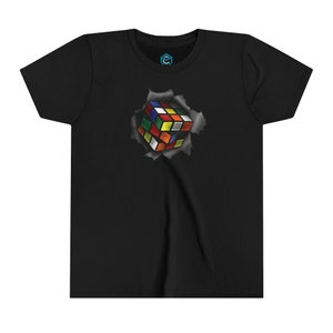 Cube Bursting Through Shirt Rubik's Cube T-Shirt (Youth Sizes)