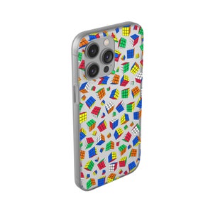 Cubes All Over - Rubik&#39;s Cube Transparent Phone Cases - Flexi Case