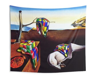 Smeltende Rubikskubuskunst - Salvador Dali - Wandtapijt voor binnen