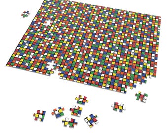 Rubik's Cube 252-500-1000 Piece Puzzle - Flat Scrambled Cubes