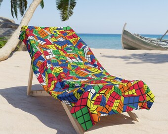Crazy Cubes - Rubik&#39;s Cube Beach Towel