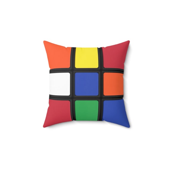 Original Rubik's Cube Pillow - 2-Sided Print, Square Throw Pillow, Fun Bedding Bedroom Decor, Pillow & Cover Included - Top Gift