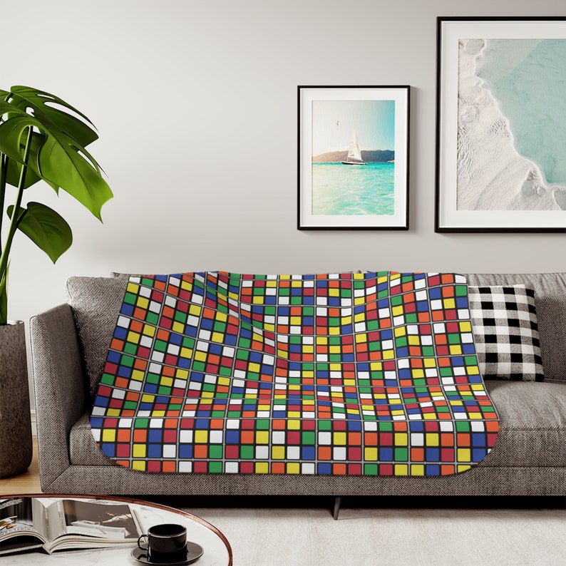 CoolCubeMerch Rubik's Cube Fleece Blanket - Thumbnail 2