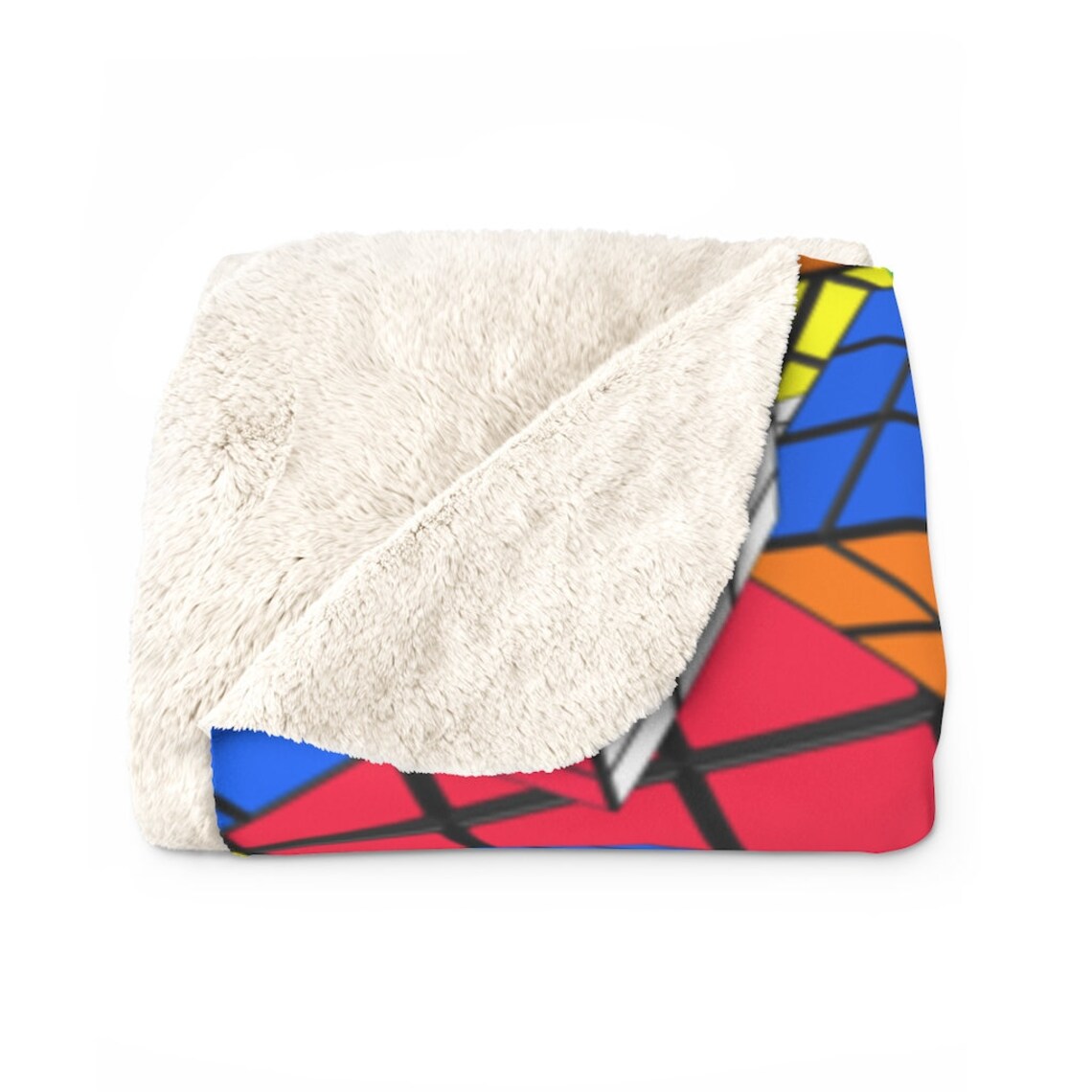 Crazy Cubes Rubik's Cube Blanket Sherpa Fleece Blanket Etsy