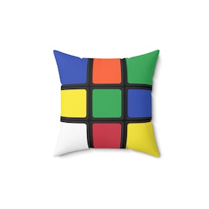 Original Rubik's Cube Pillow - 2-Sided Print, Square Throw Pillow, Fun Bedding Bedroom Decor, Pillow & Cover Included - Top Gift bild 2