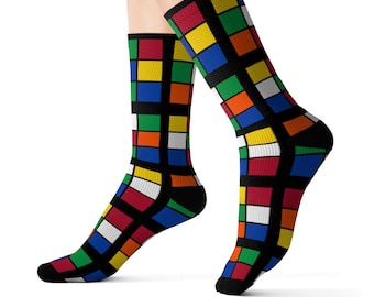 Large Cubes - Rubik&#39;s Cube Socks - Fun Socks for Men, Women, Adult, Kids, Teens