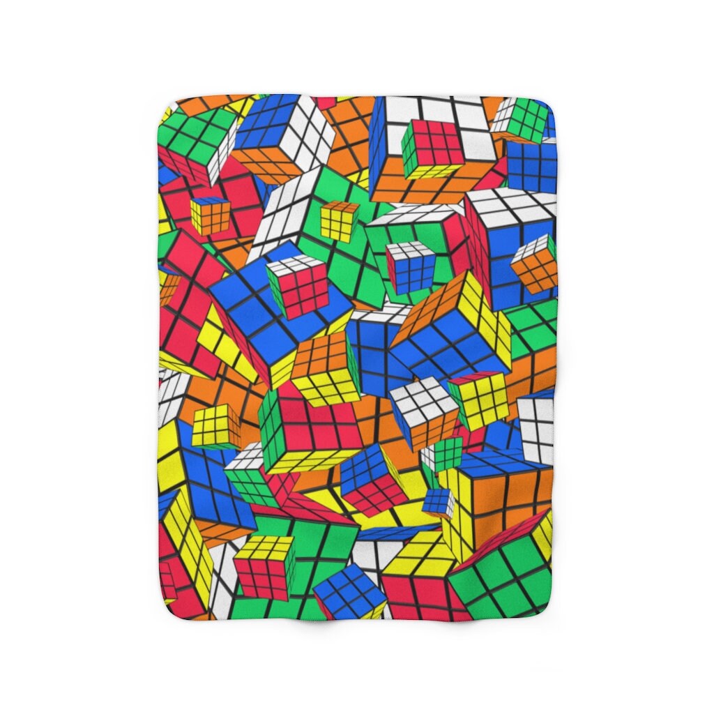 Crazy Cubes Rubik's Cube Blanket Sherpa Fleece Blanket Etsy