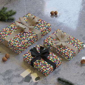 Rubik's Cube Geschenkpapier - Rührwürfel Geschenkpapier - Weihnachten, Urlaub, Geburtstag, Geschenk