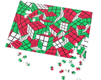Rubik&#39;s Cube 252-500-1000 Piece Puzzle - Christmas Cubes - Challenge Edition