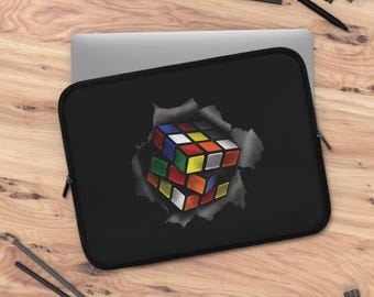 Rubik's Cube Laptop, Tablet, iPad Sleeve, Cube Bursting through Device Case