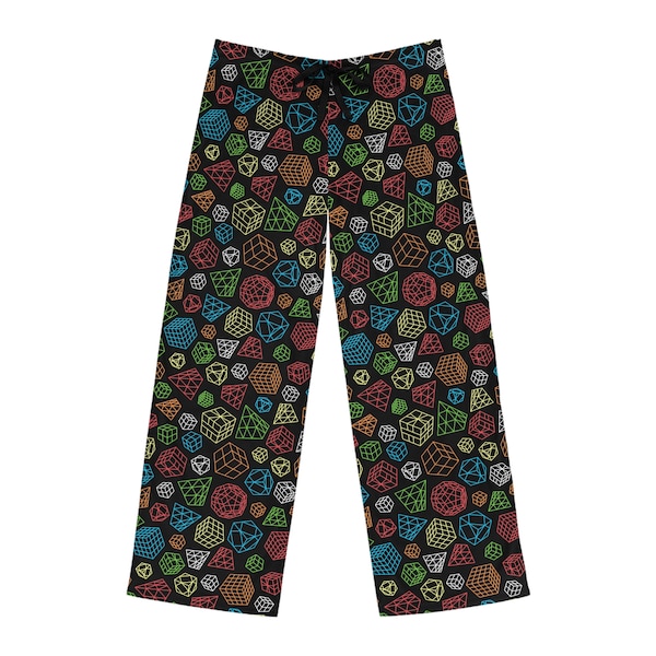 Line Art Cubes - Rubik's Cube Pajama Pants, Sleep Pants, Loungewear, PJs (Adult Sizes)