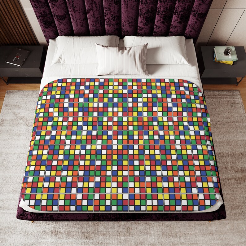 CoolCubeMerch Rubik's Cube Fleece Blanket - Thumbnail 3