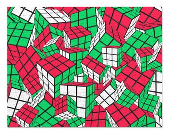 Rubik's Cube 252-500-1000 Piece Puzzle - Christmas Cubes