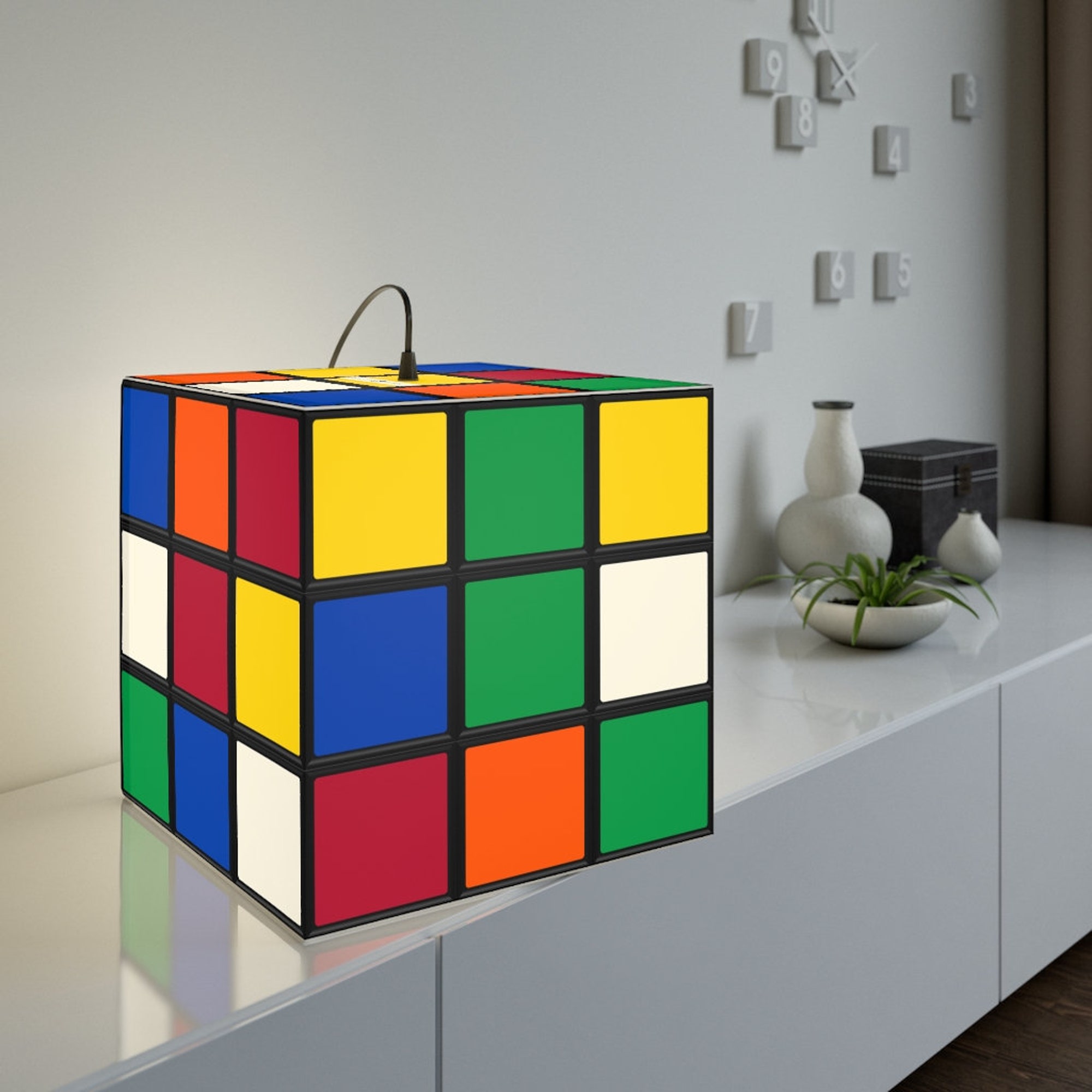 Scrambled Rubik's Cube Lamp