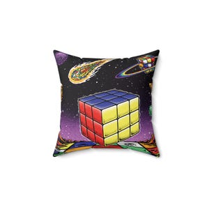 Psychedelic Rubik&#39;s Cube Pillow