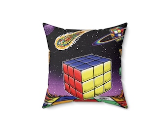 Psychedelic Rubik's Cube Pillow