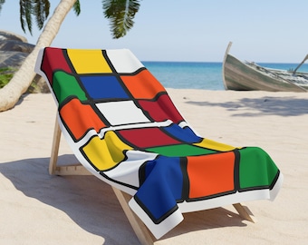Rubik&#39;s Cube Beach Towel - 2 Big Cubes - Pool Towel