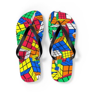 Crazy Cubes Flip Flops (Adult Sizes)