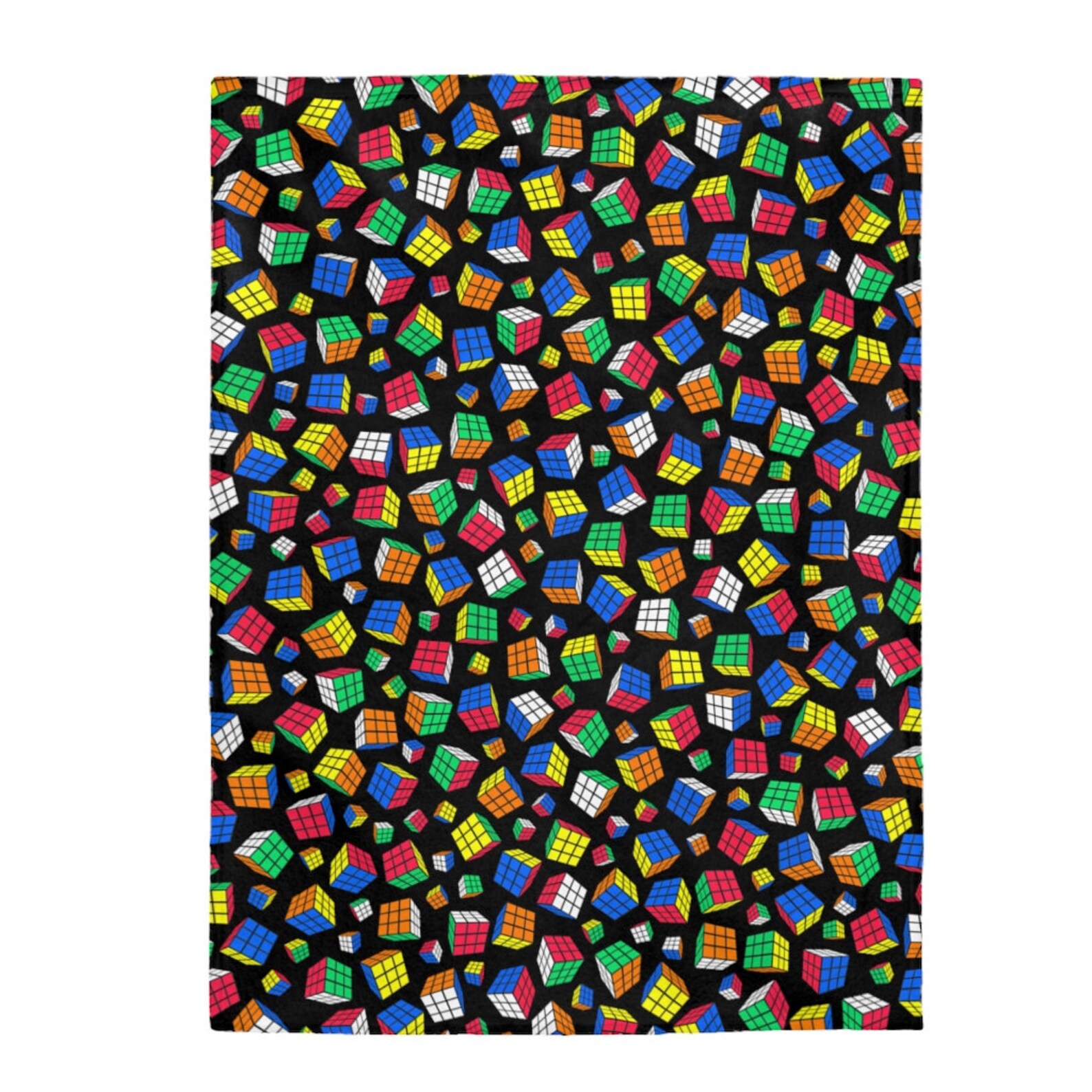 Cubes All Over Rubik's Cube Blanket Velveteen Plush Etsy