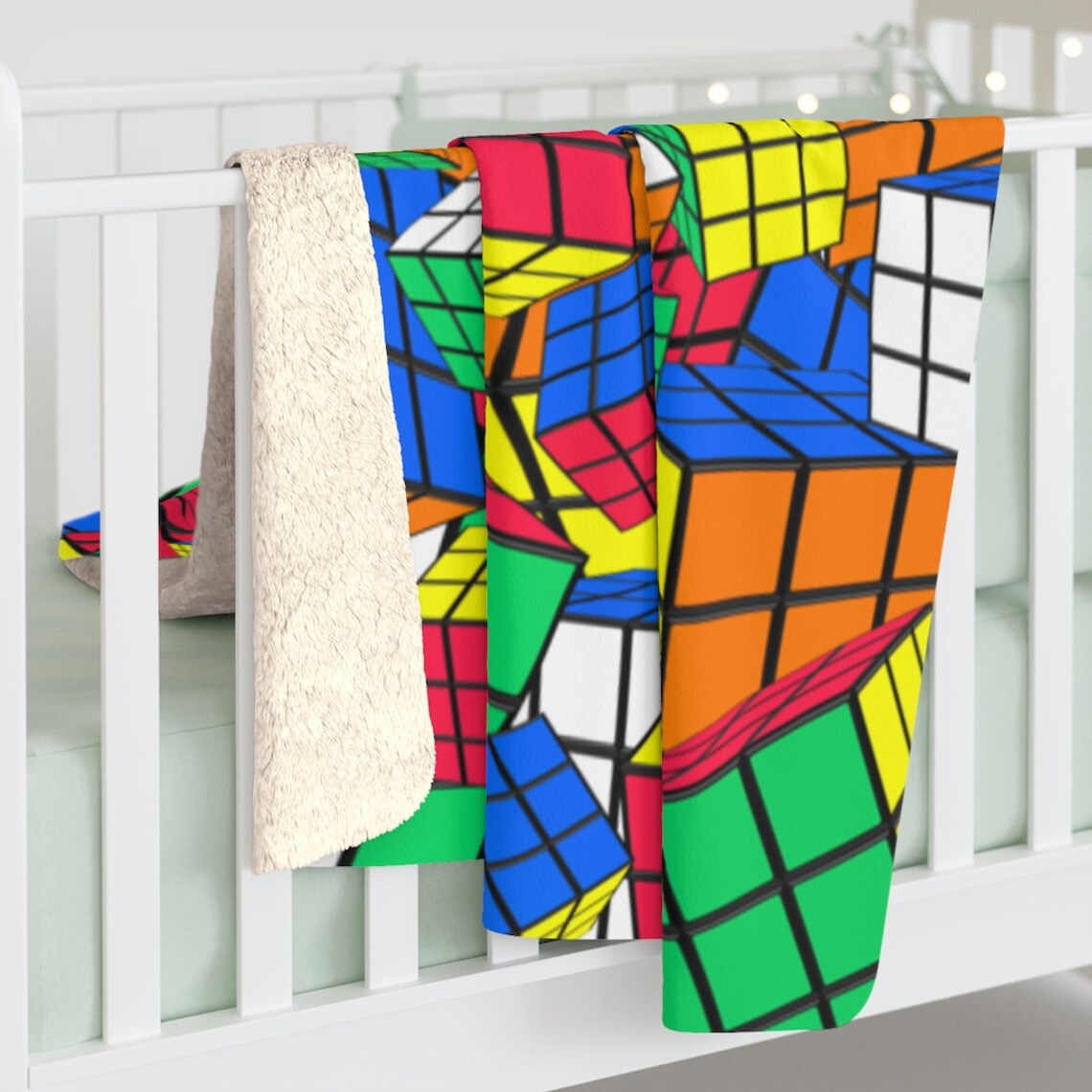 Crazy Cubes Rubik's Cube Blanket Sherpa Fleece Blanket Etsy
