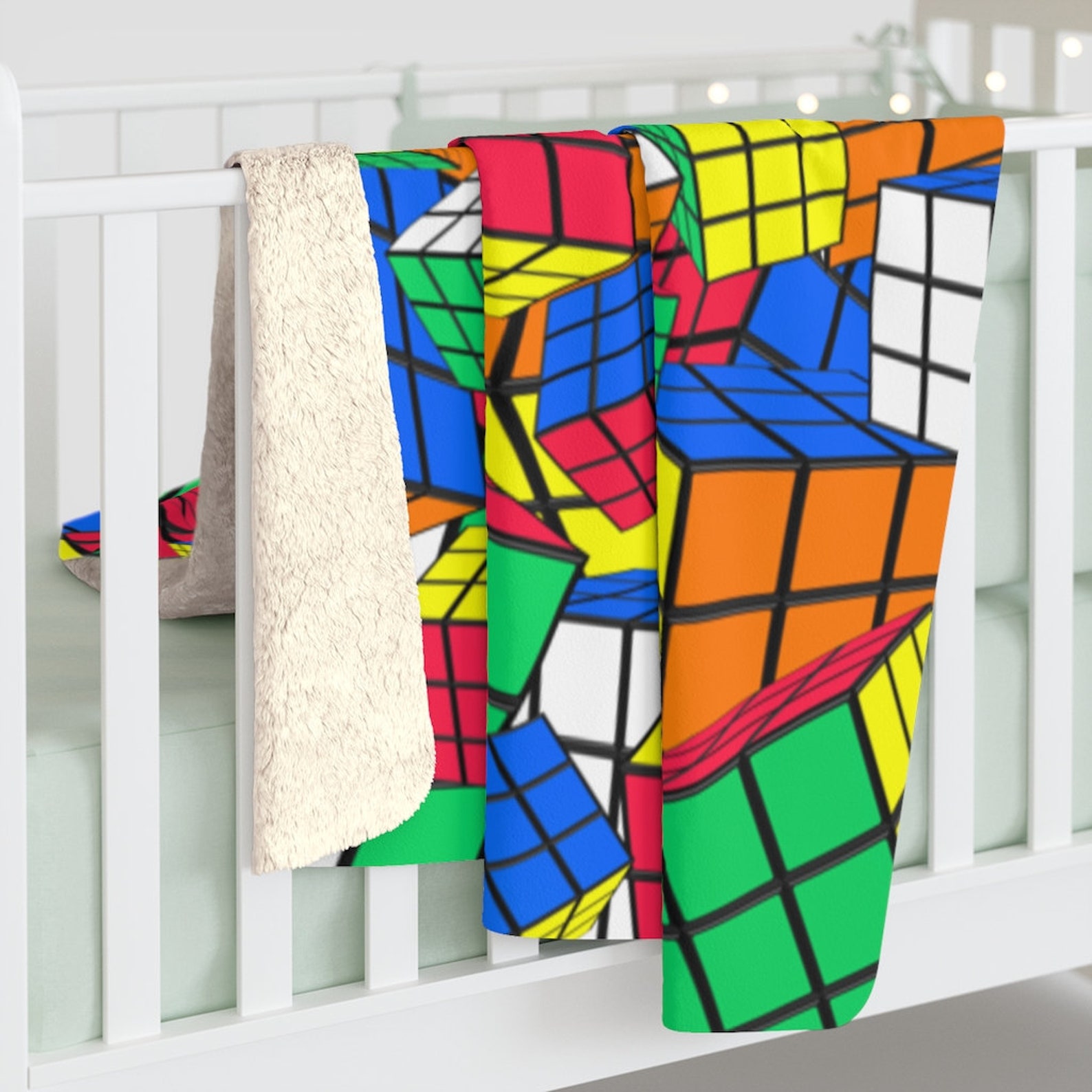Crazy Cubes Rubik's Cube Blanket Sherpa Fleece Blanket Etsy