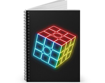 Neon Cube - Rubik&#39;s Cube Notebook - Spiral Ruled Line