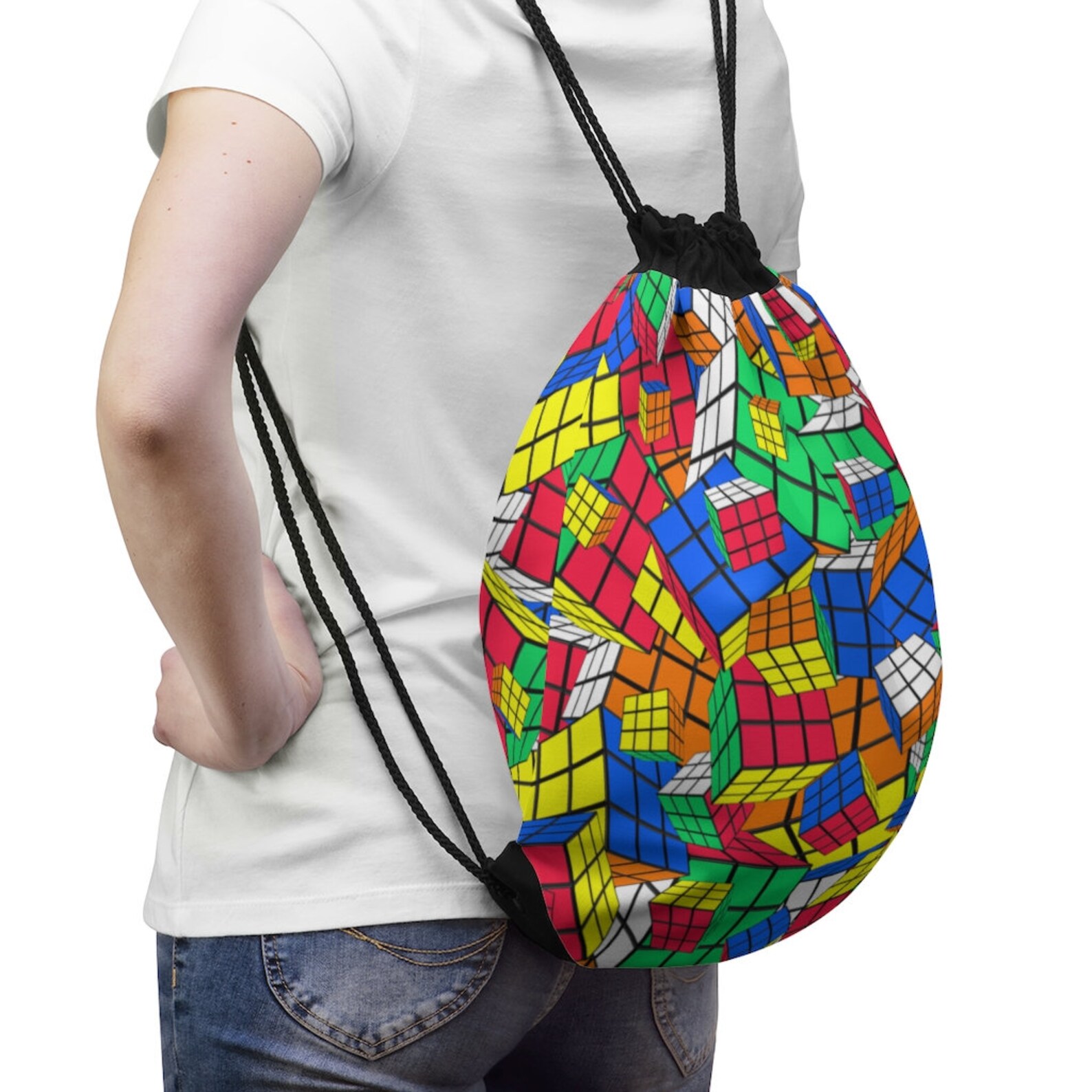 Crazy Cubes Rubik's Cube Backpack Drawstring Bag | Etsy