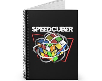 Speedcuber - Rubik&#39;s Cube Notebook - Spiral, Ruled Line, Journal, Lined Paper, School, Office - 118 page