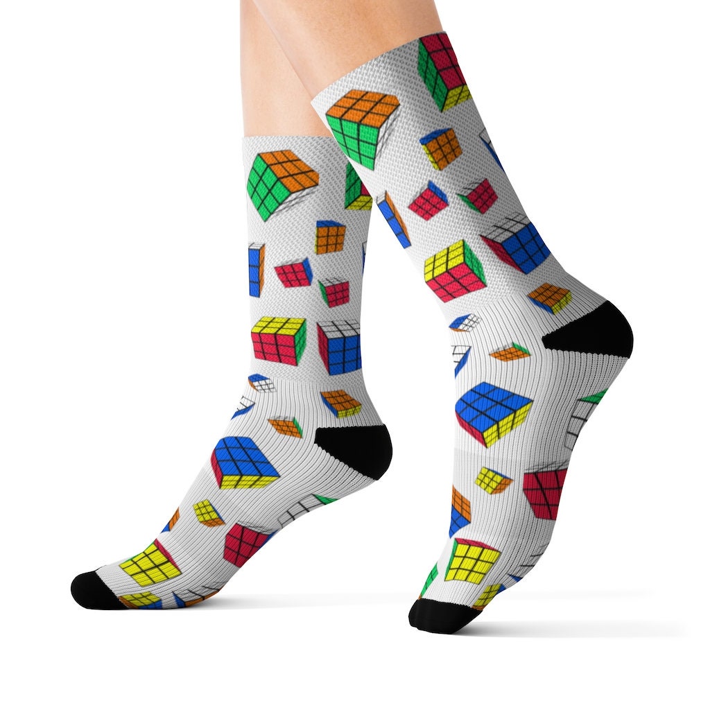 Puzzle Socks for Men  Novelty Cube Game Socks - Cute But Crazy Socks