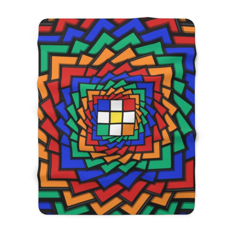 Daisy Pattern Rubik's Cube Blanket Sherpa Fleece Etsy