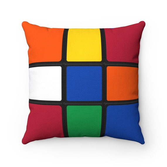 Original Rubik's Cube Pillow 2Sided Print Square Throw Etsy
