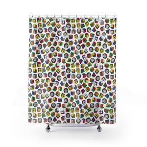 Rubiks kubus, Pyraminx, Megaminx, Skewb, Square-1 douchegordijn 71" x 74" - badkamerdecoratie