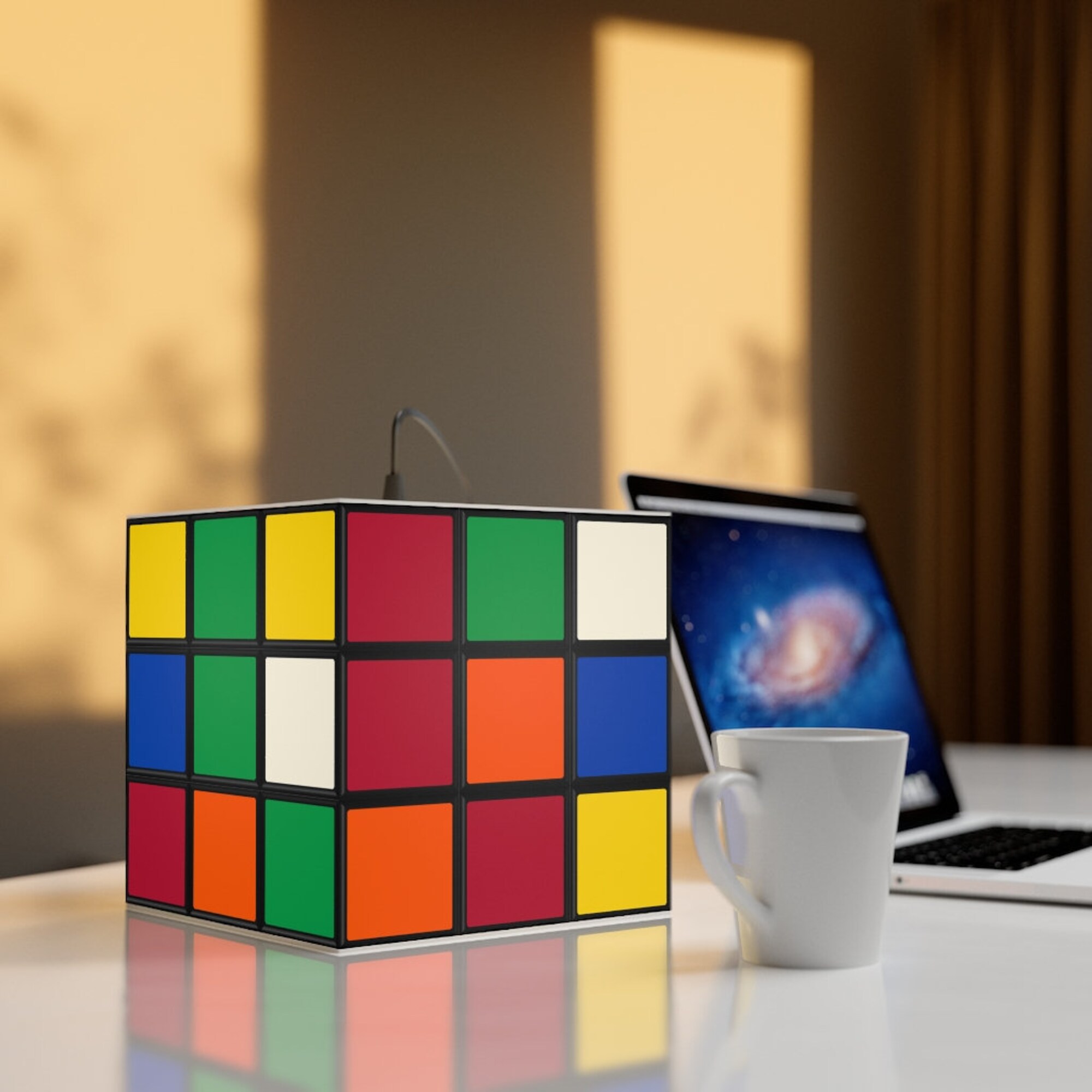 Scrambled Rubik's Cube Lamp