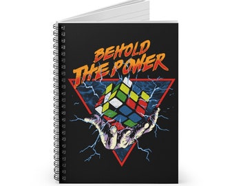 Behold the Power - Spiral Notebook - Ruled Line - Rubik's Cube Front Cover Design