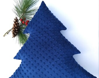 Dark Blue, Christmas tree pillow Soft Xmas Tree, Cuddle Tree, Winter Tree Shaped Cushion, Winter Decor, Smooth Plush Pillow, Christmas Gift