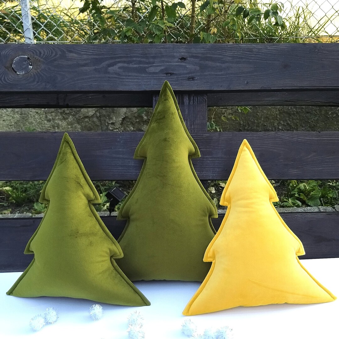Christmas Greentree Pillow Velvet Pillow, Soft Xmas Tree Christmas