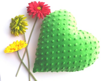 Heart Pillow Heart Shaped Pillow Valentine Day Gift Green Heart Pillow