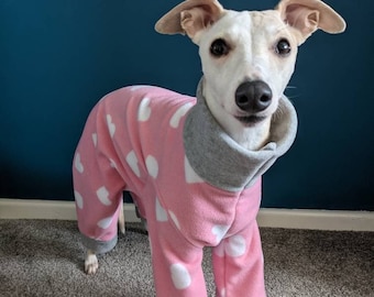 Heart Pattern Whippet onesie/pyjamas made to order