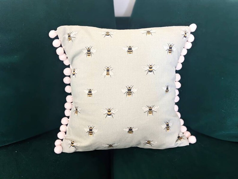 Sophie Allport Bee 16 Inch Cushion With Pompom or Piped Trim. Etsy