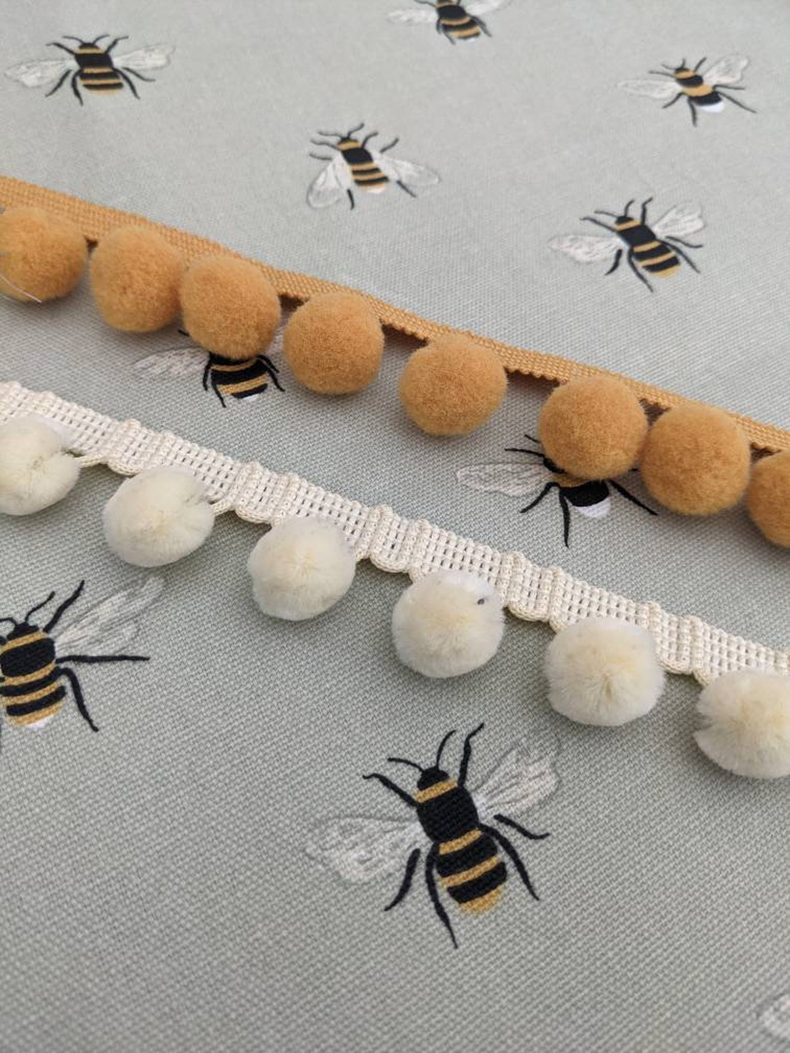 Sophie Allport Bee 16 Inch Cushion With Pompom or Piped Trim. Etsy