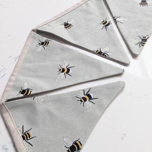 Plain/Personalised Bee Bunting, sold per flag -Made with Sophie Allport  fabric