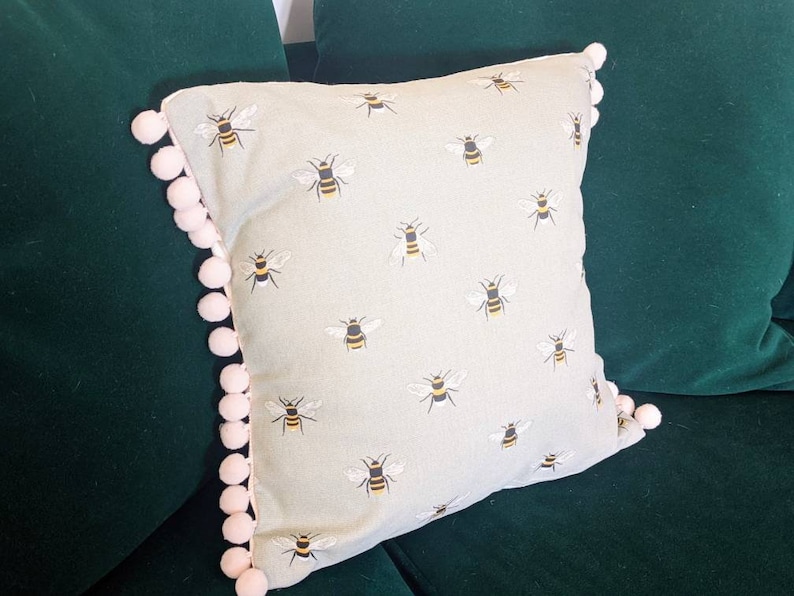 Sophie Allport Bee 16 Inch Cushion With Pompom or Piped Trim. Etsy