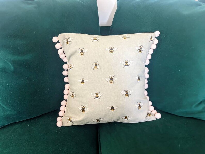 Sophie Allport Bee 16 Inch Cushion With Pompom or Piped Trim. Etsy
