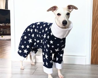 Navy Star Whippet onesie/pyjamas made to order