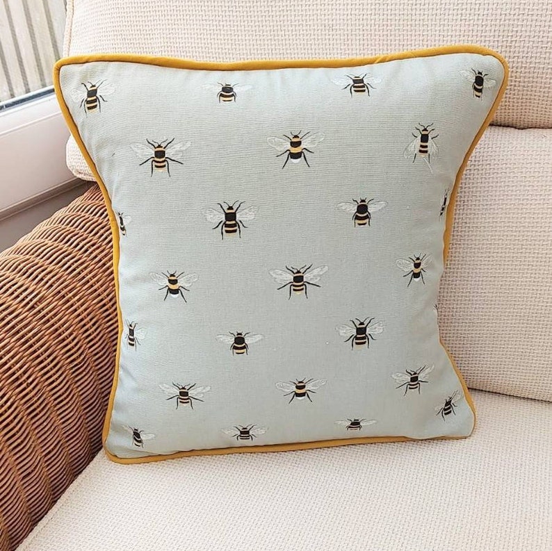 Sophie Allport Bee 16 Inch Cushion With Pompom or Piped Trim. Etsy