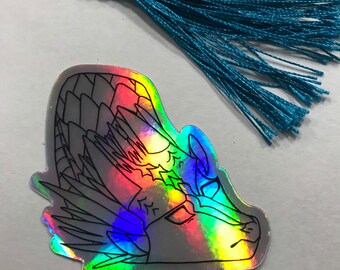 Wings of fire ice wing-holographic sticker