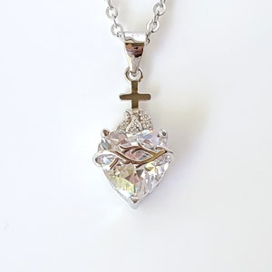 Sacred Heart of Jesus | white cubic zirconia | wedding | bride