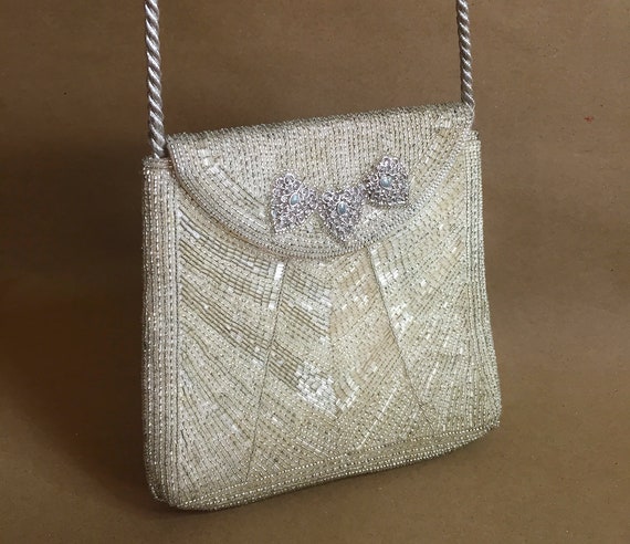 Vintage LUMY Japan beaded bag - 16x14x16cm